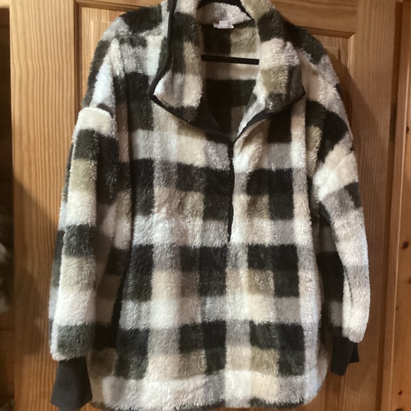 LuLaRoe Jackets & Blazers - LuLaRoe Nancy Half Zip Pullover Sweater